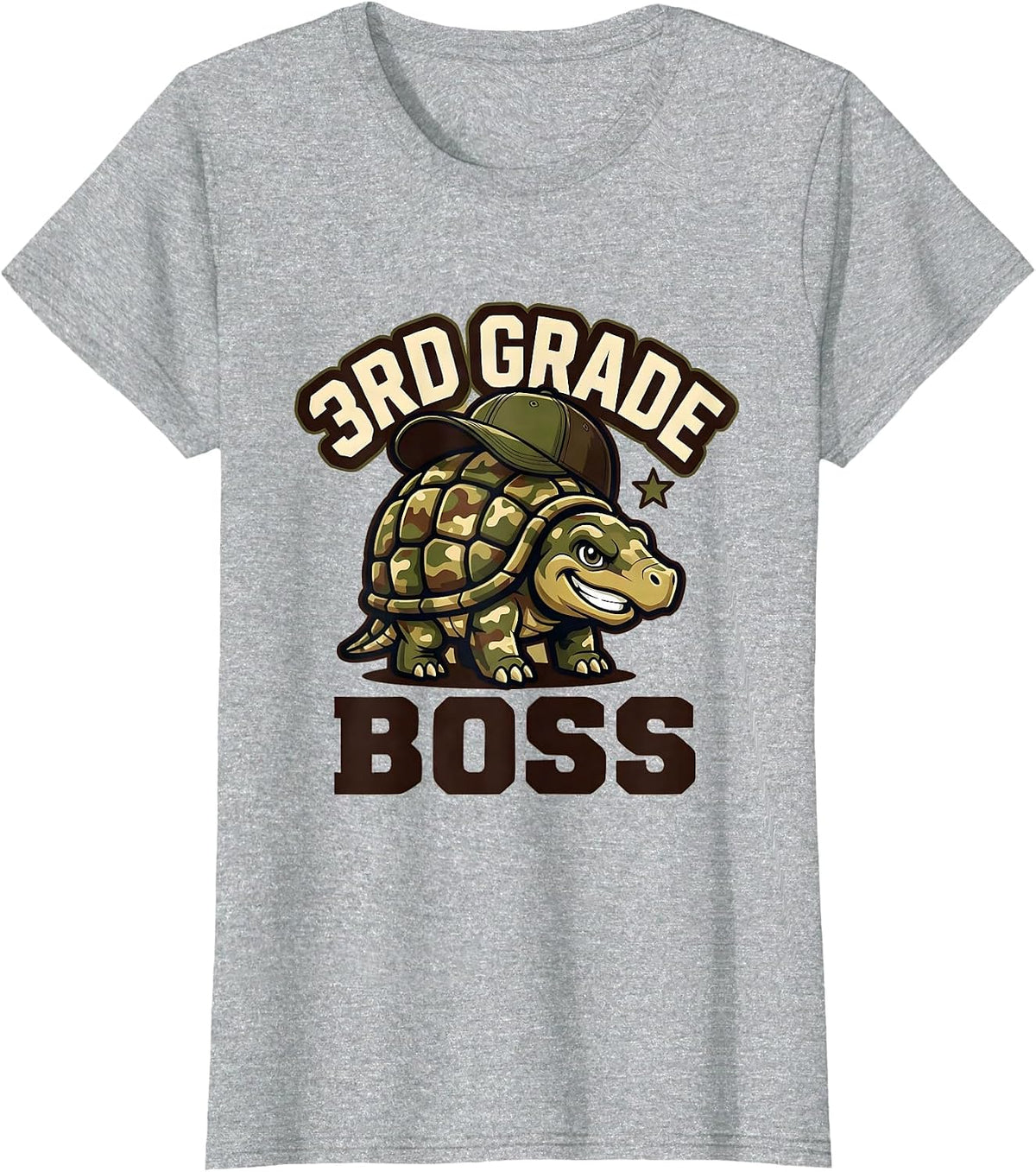 Women's 3rd Grade Boss Camo Third Grade Back To School Boys T-Shirt - Heather Grey