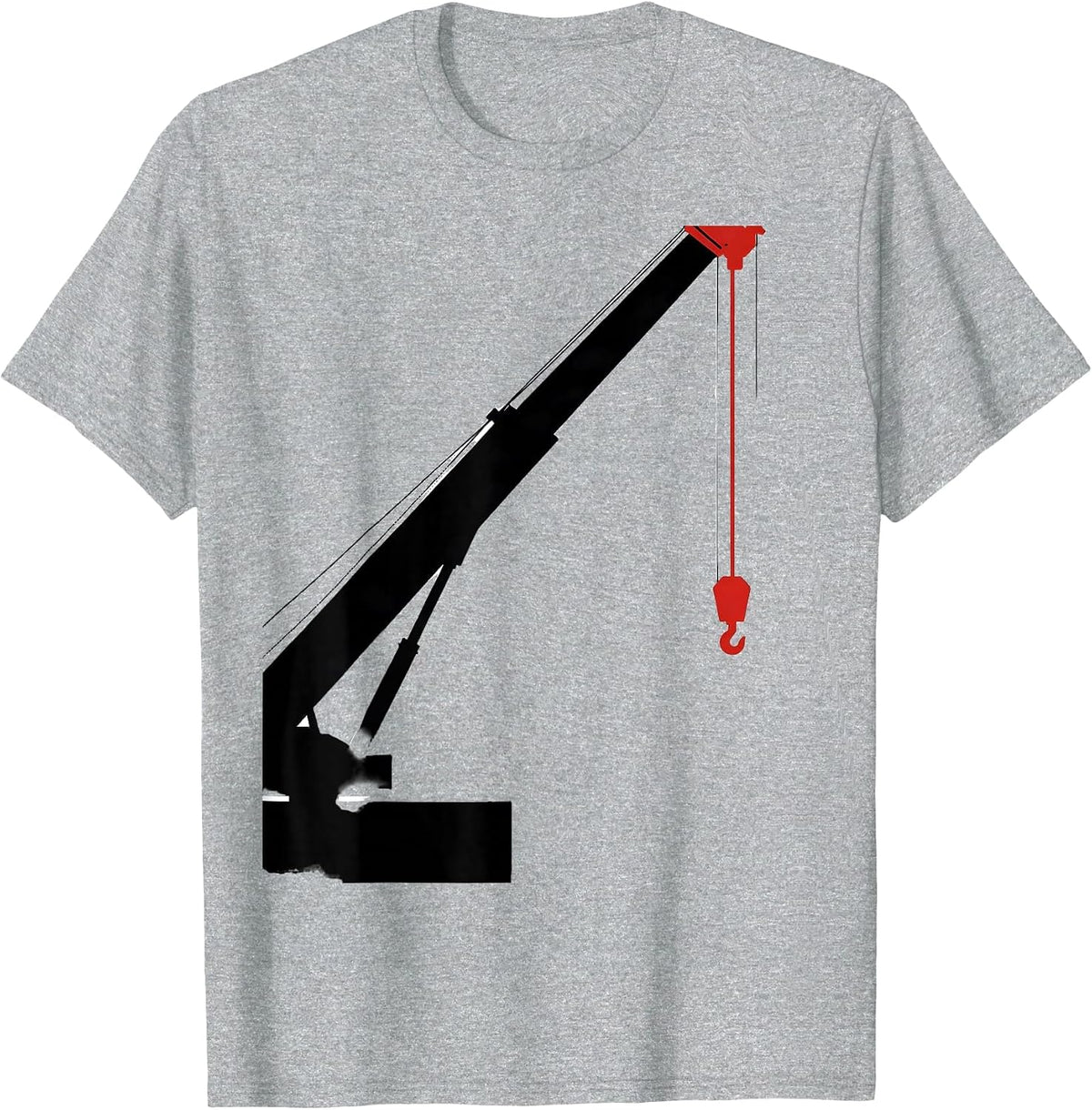 Men's Geometric Mobile Crane Operator Heavy Equipment Humor T-Shirt - Heather Grey
