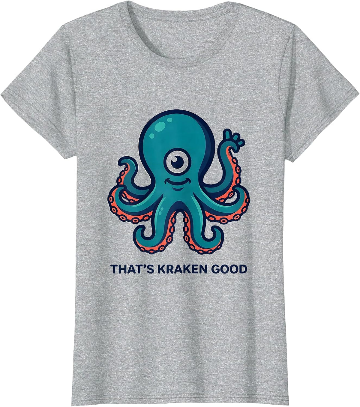 Women's That's Kraken Good Playful Octopus Lover Marine Biology T-Shirt - Heather Grey
