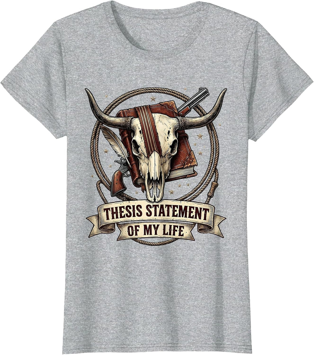 Thesis Statement Of My Life English Teacher Design T-Shirt - Heather Grey