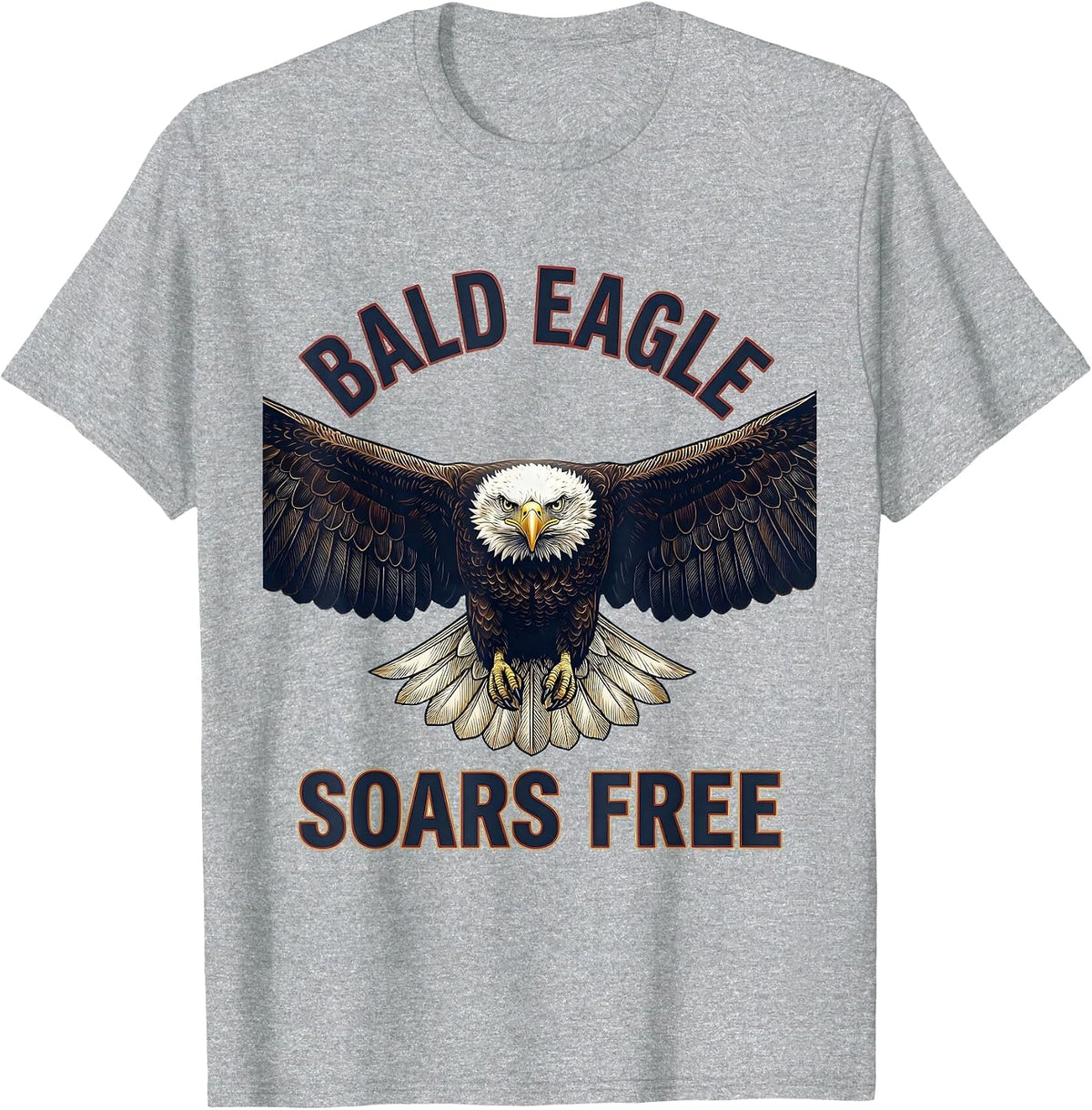 Men's Bald Eagle Soars Free Patriotic Wildlife Emblem Bird Lover T-Shirt - Heather Grey