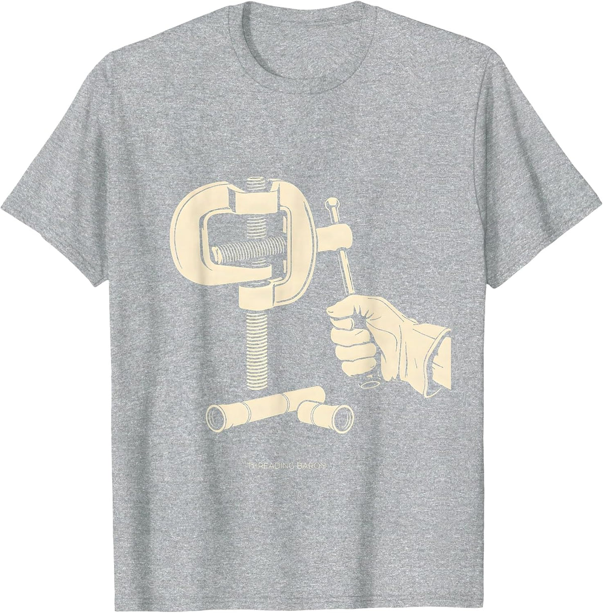Men's Threading Baron Funny Plumber Pipefitter Occupational Humor T-Shirt - Heather Grey