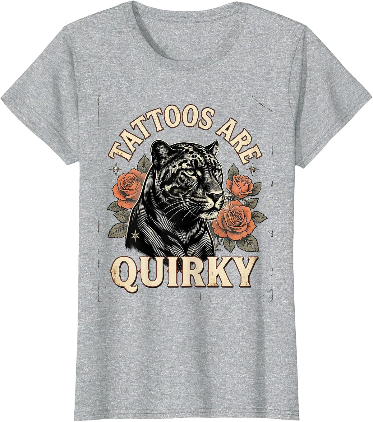 Tattoos Are Quirky Vintage Funny Tattoo Lover Sarcastic T-Shirt - Heather Grey