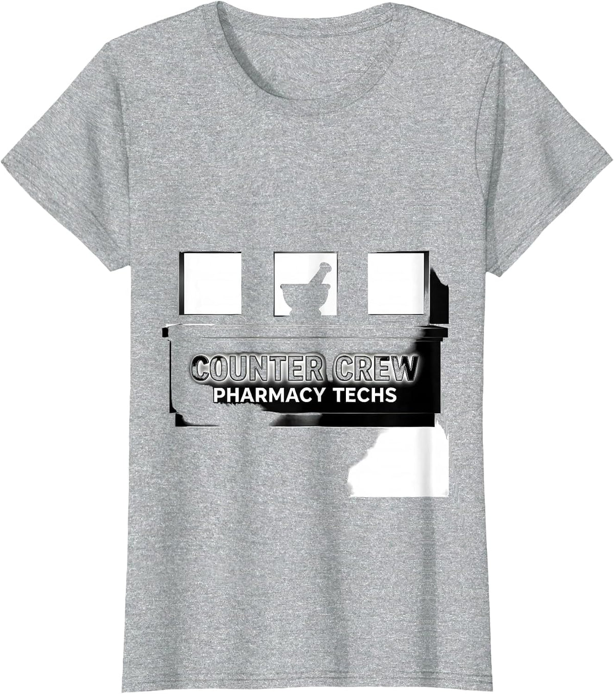 Counter Crew Pharmacy Techs Funny Pharmacy Technician Crew T-Shirt - Heather Grey