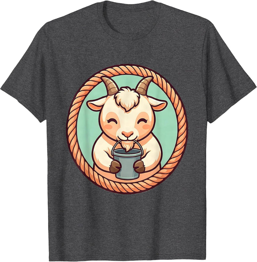 Men's Cute Kawaii Goat Toddler Farm Animal Playtime Gift T-Shirt - Dark Heather Grey