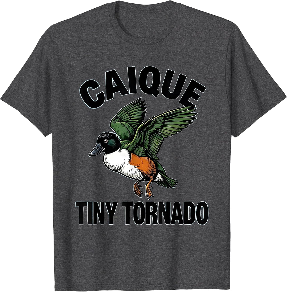 Caique, Tiny Tornado Funny Bird Lover Parakeet Humor T-Shirt - Dark Heather Grey