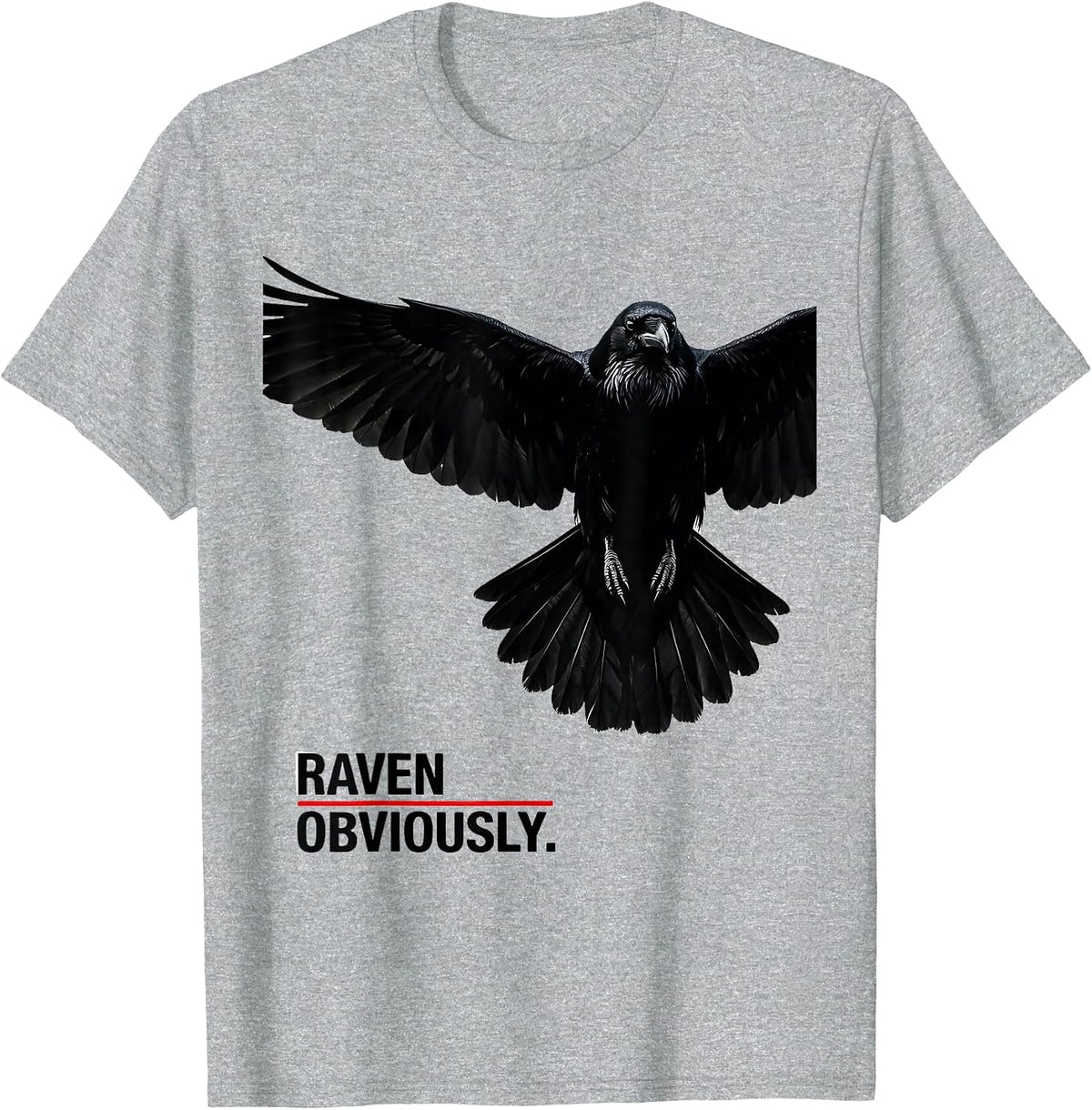 Men's Raven Obviously Dark Humor Crow Lover Bird Nerd Gift T-Shirt - Heather Grey