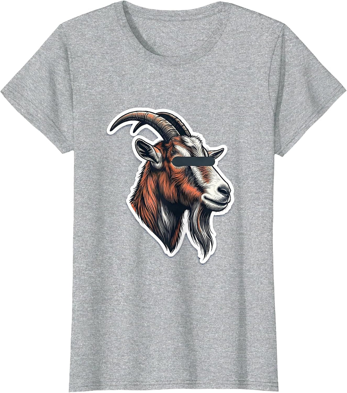 Women's Goat with Sunglasses Novelty Animal Humor T-Shirt - Heather Grey
