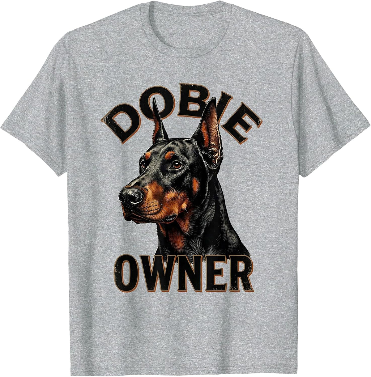 Men's Dobie Owner Vintage Doberman Pinscher Dog Lover Gift T-Shirt - Heather Grey