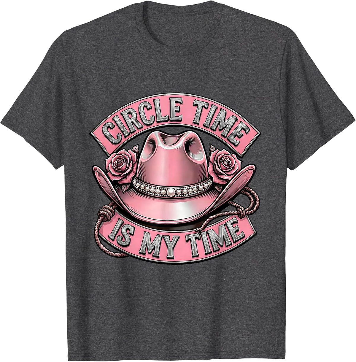 Men's Circle Time Is My Time Preschool Teacher Design T-Shirt - Dark Heather Grey