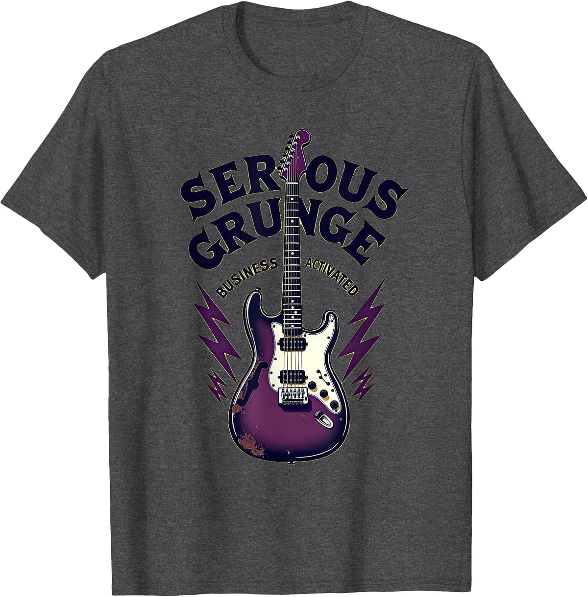 Serious Grunge Business Activated Design T-Shirt - Dark Heather Grey