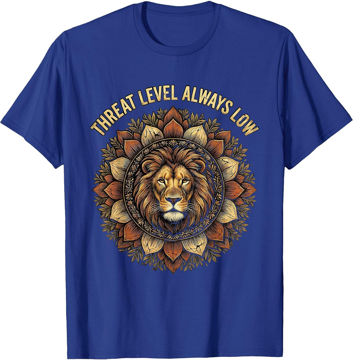 Men's Threat Level Always Low Security Design T-Shirt - Royal Blue
