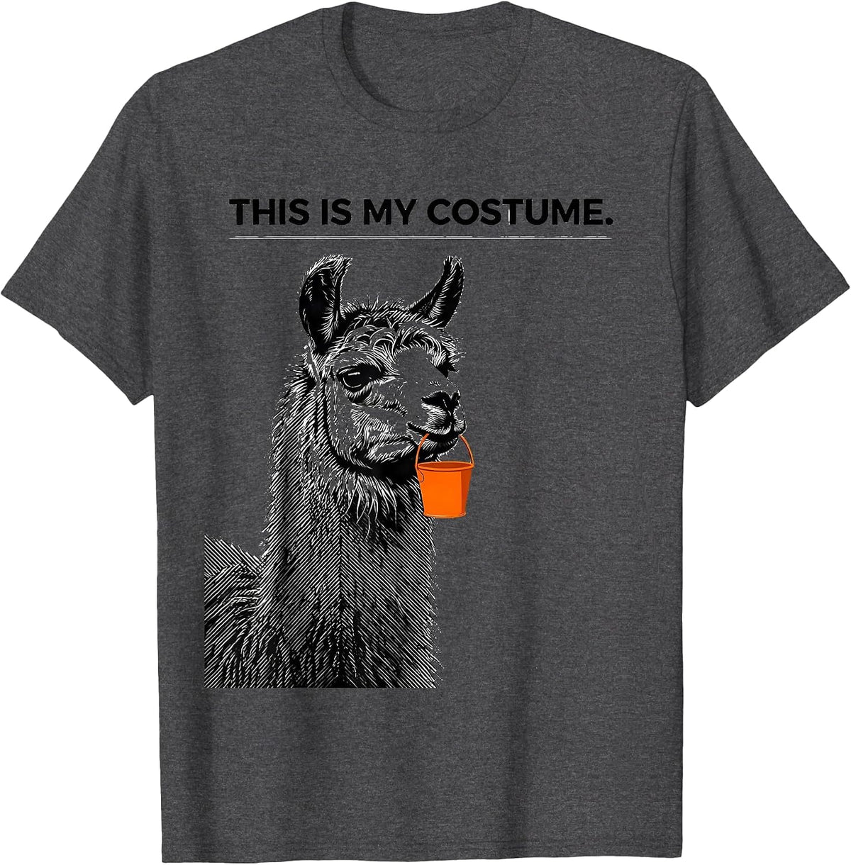 Men's This Is My Costume Funny Llama Halloween Animal Lover T-Shirt - Dark Heather Grey