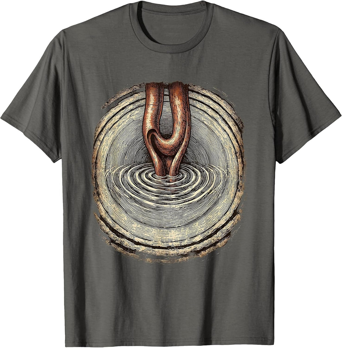 Men's Free Speech Human Throat Sound Waves Illustration T-Shirt - Asphalt Grey