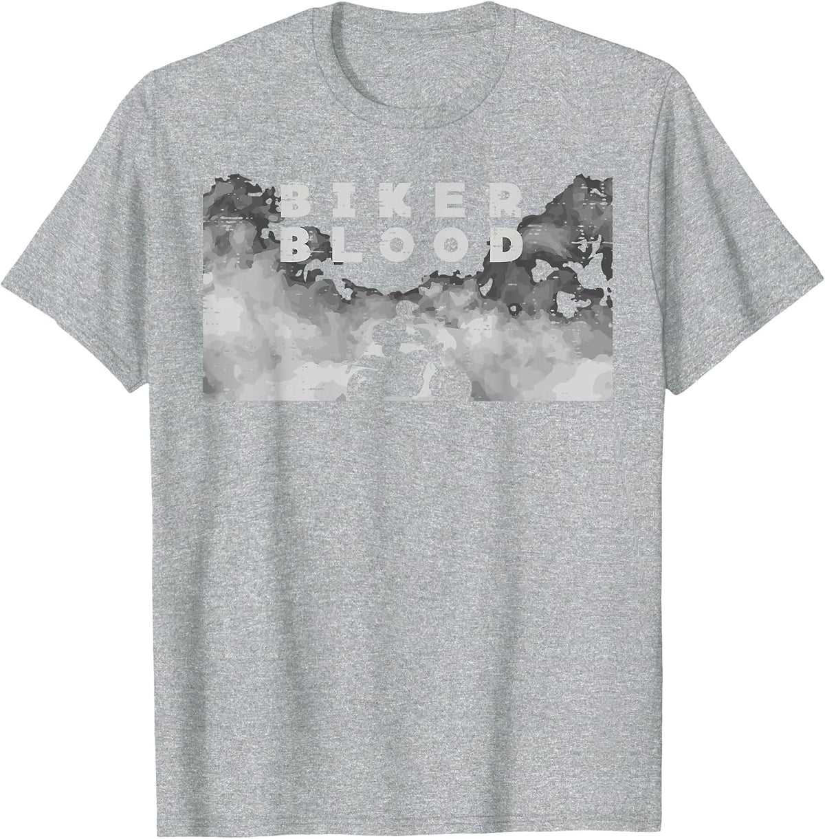 Biker Blood Motorcycle Motorbike Men Boys Kids Women Youth T-Shirt - Heather Grey