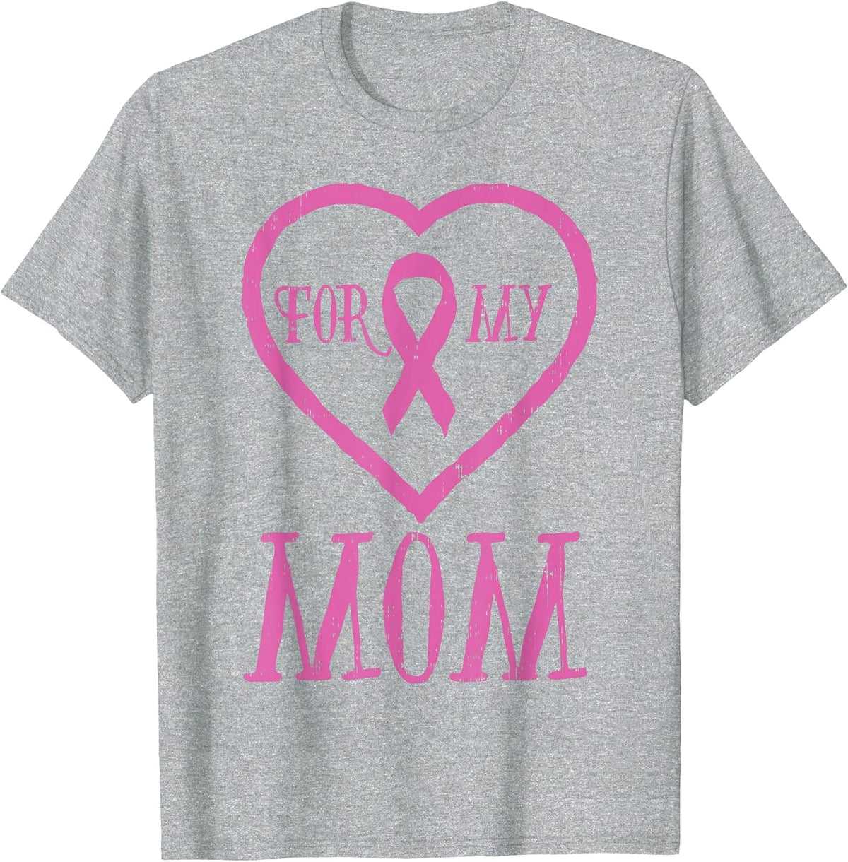 for My Mom Pink Ribbon Breast Cancer Awareness Support Kids T-Shirt - Heather Grey