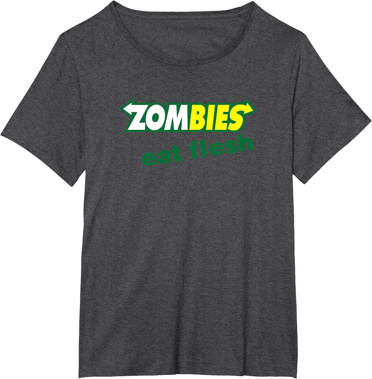 Funny Zombies Eat Flesh Scary Food Halloween Costume T Shirt T-Shirt - Dark Heather Grey