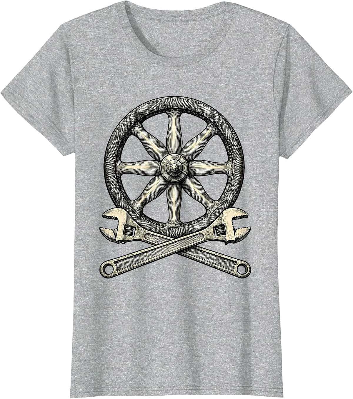 Women's Valve Wheel Plumbers Funny Pipefitter Occupation Humor T-Shirt - Heather Grey