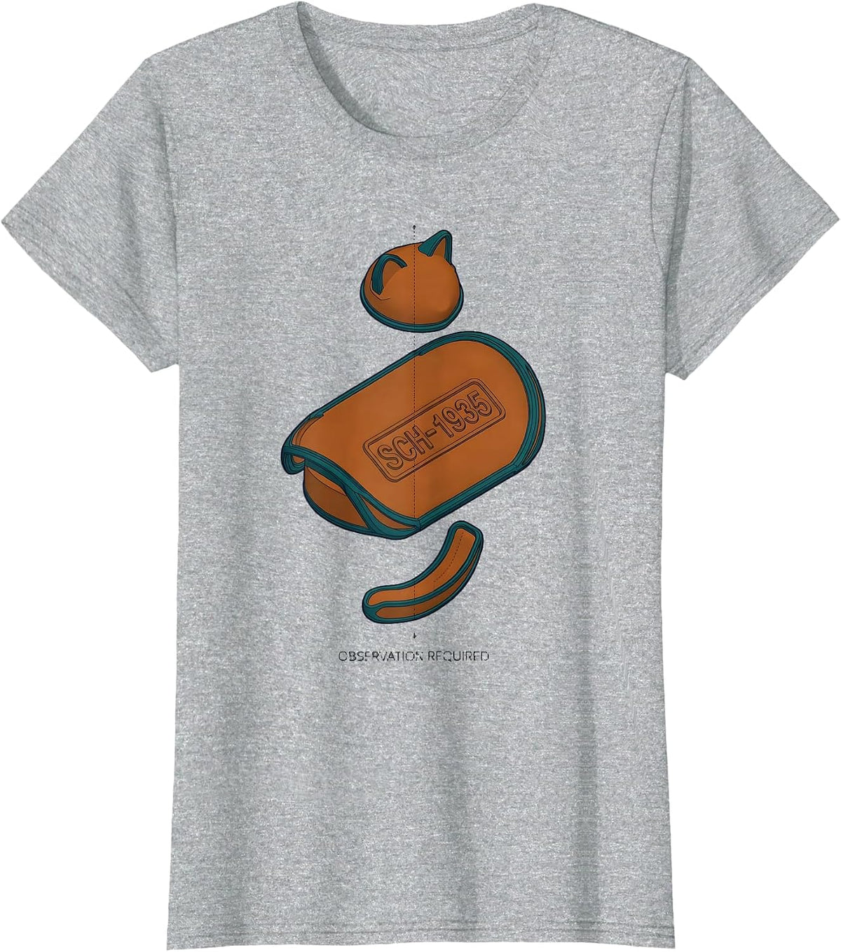 Observation Required Funny Quantum Physics Geek Humor T-Shirt - Heather Grey