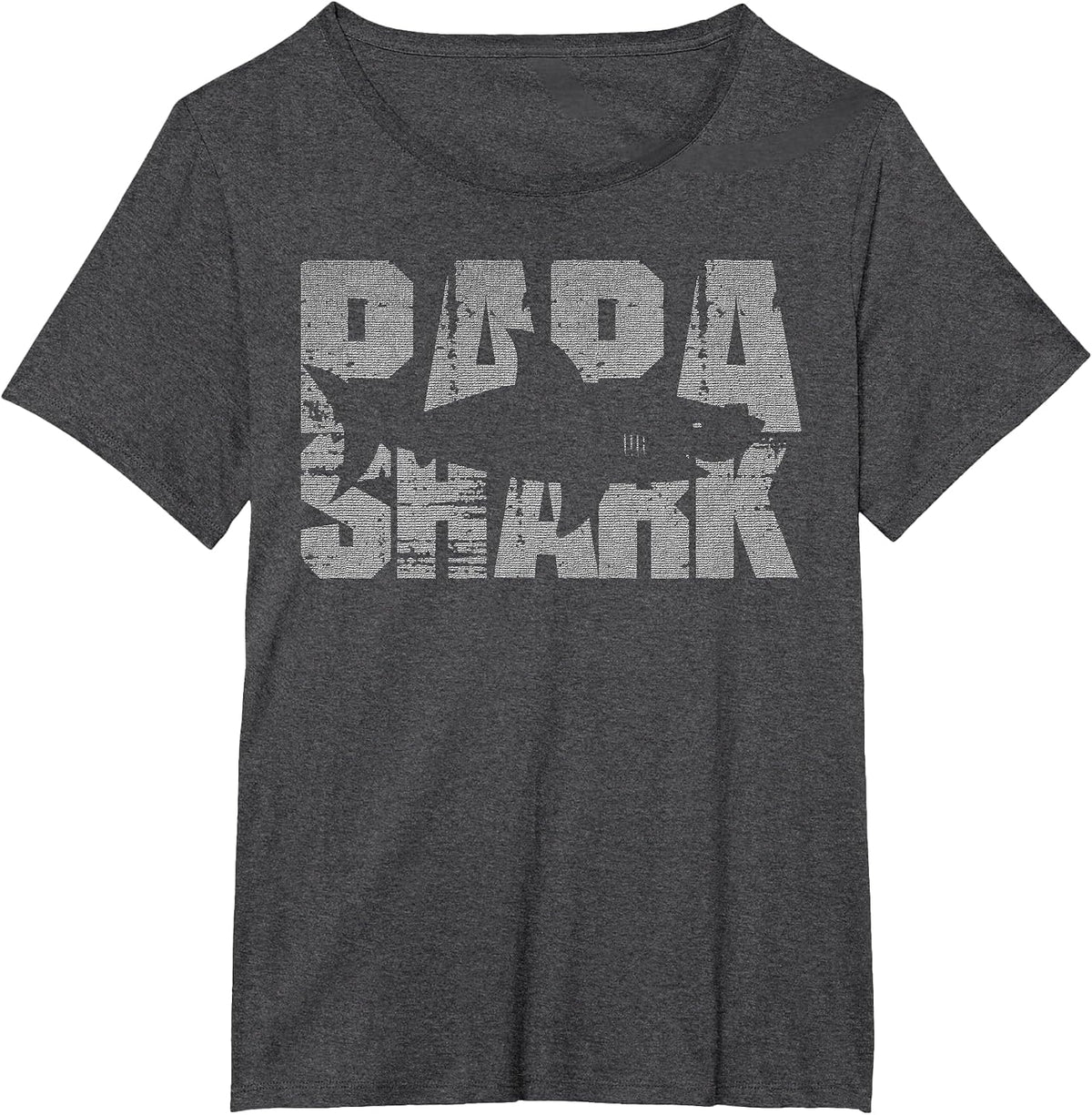 Papa Shark Matching Family Funny Shark Design T-Shirt - Dark Heather Grey