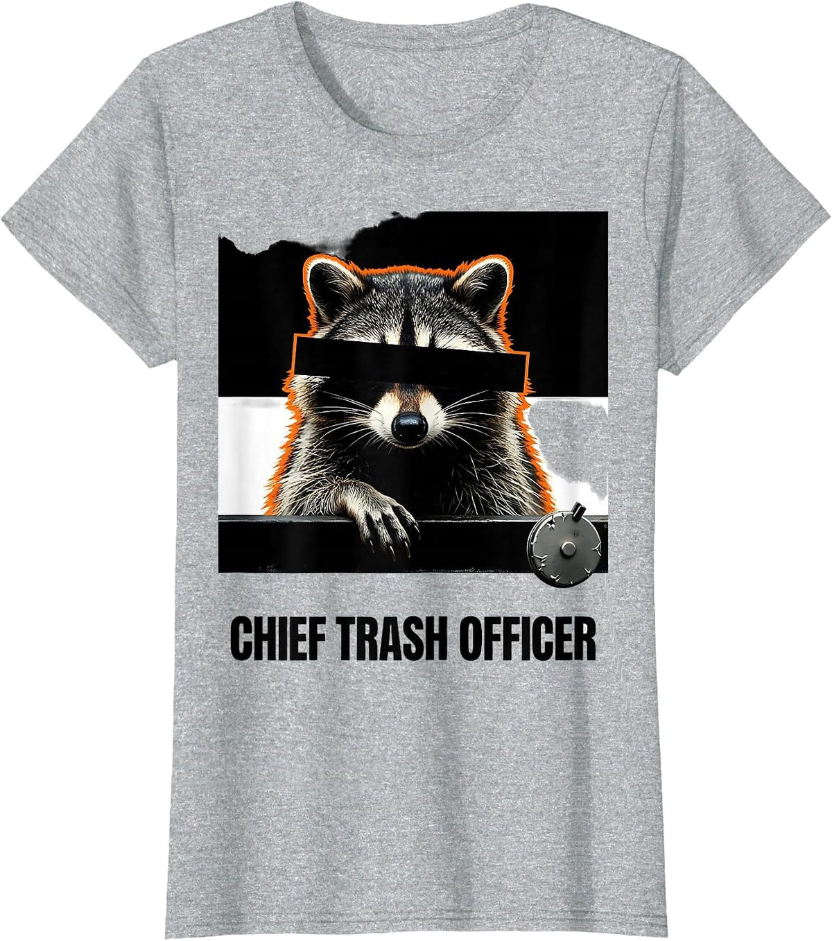 Women's Chief Trash Officer Funny Raccoon Meme Spirit Animal T-Shirt - Heather Grey