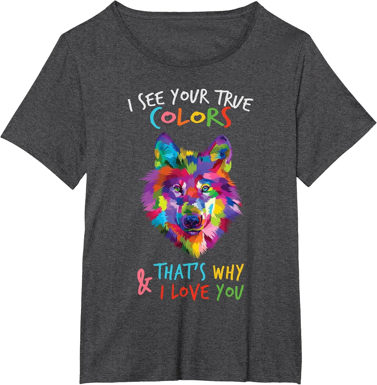 Autism Awareness Wolf It's Ok to be Different Autism T-Shirt - Dark Heather Grey