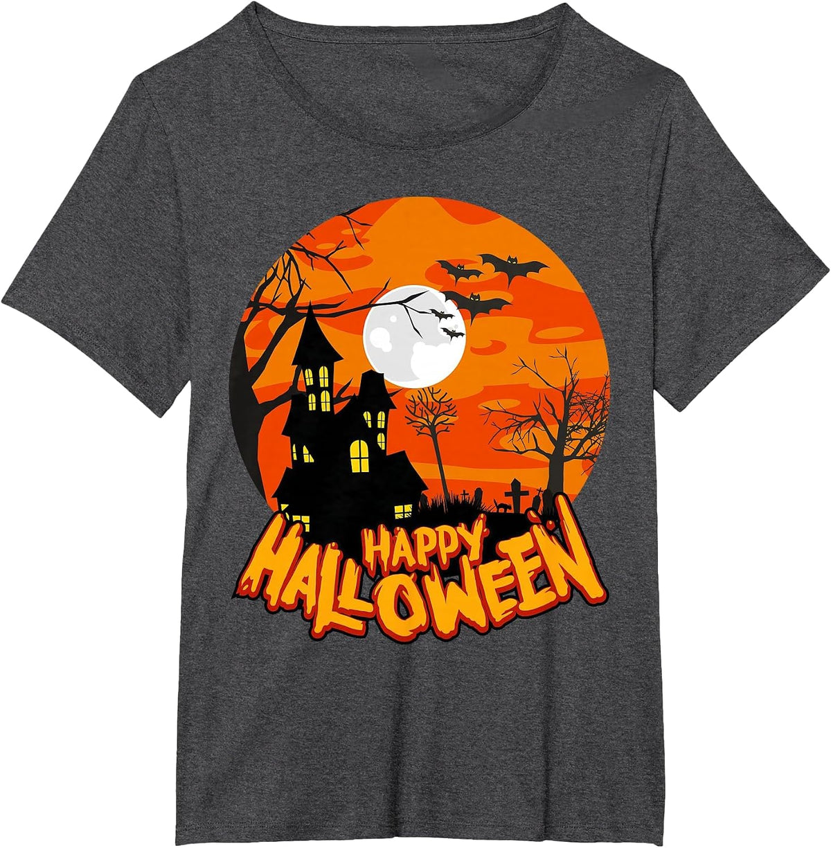 Happy Halloween Apparel - Halloween T-Shirt - Dark Heather Grey