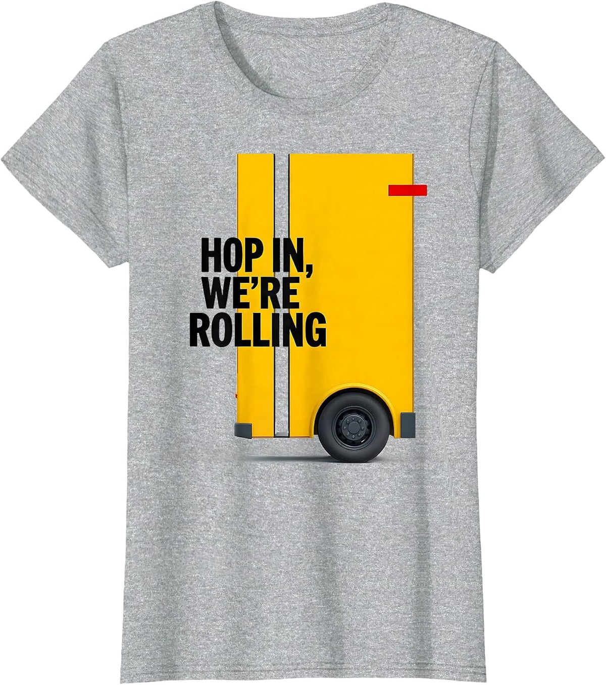 Hop In, We're Rolling Funny School Bus Driver Toddler T-Shirt - Heather Grey