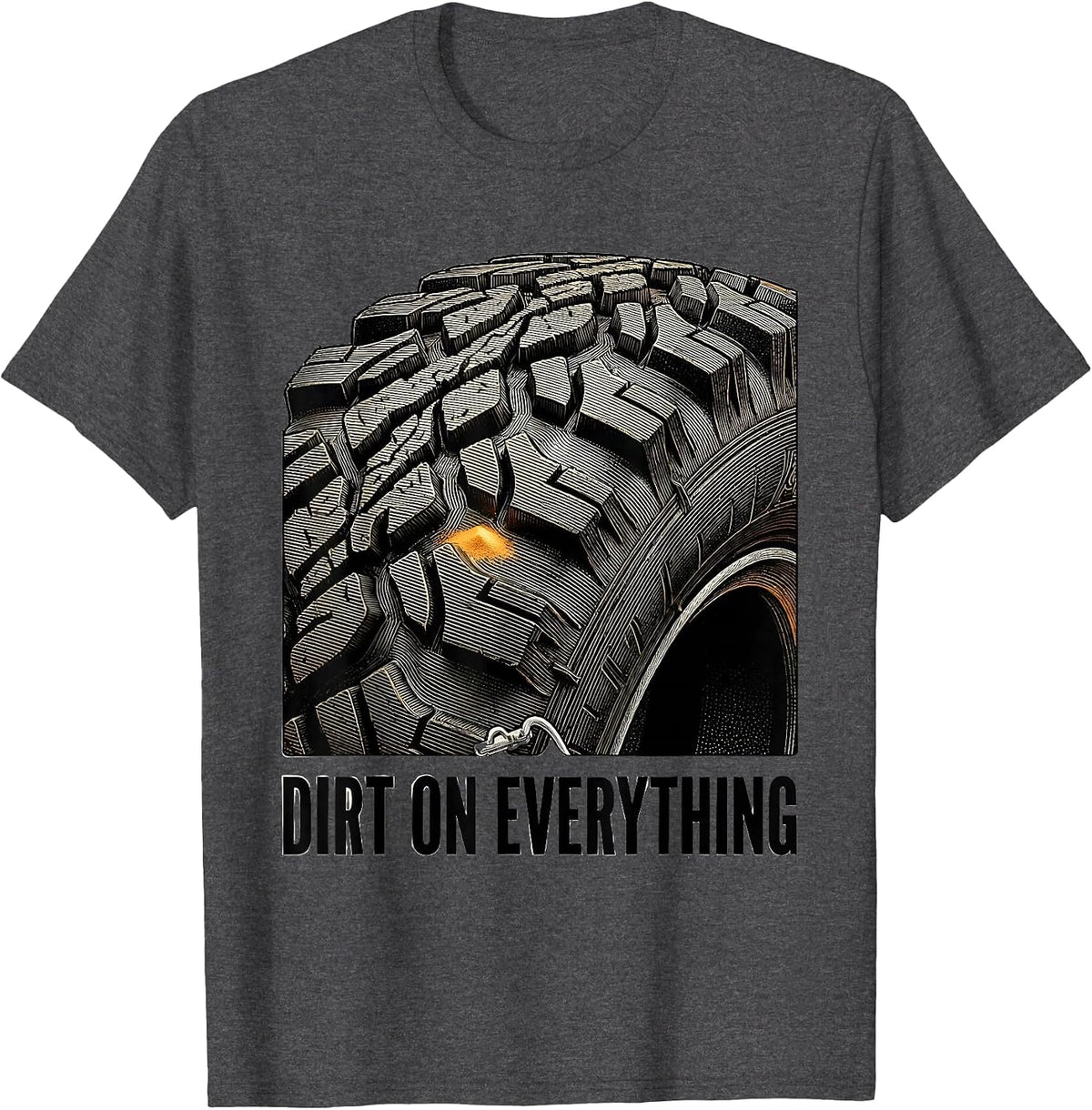 Men's Dirt On Everything Vintage ATV Off-Road Rider Retro Three T-Shirt - Dark Heather Grey