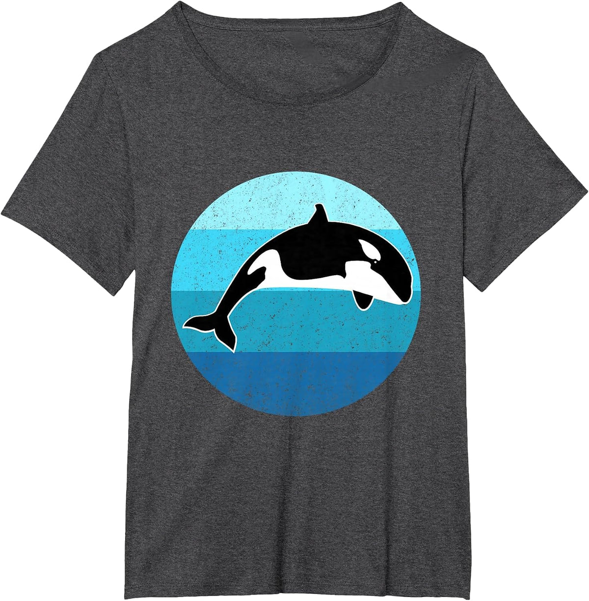 Orca Whale Whale Ocean Animal Retro Cetacean Lover T-Shirt - Dark Heather Grey