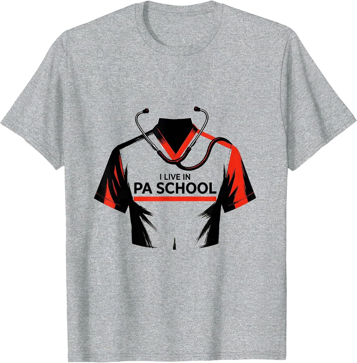 Men's I Live In PA School Funny Physician Assistant Student Humor T-Shirt - Heather Grey