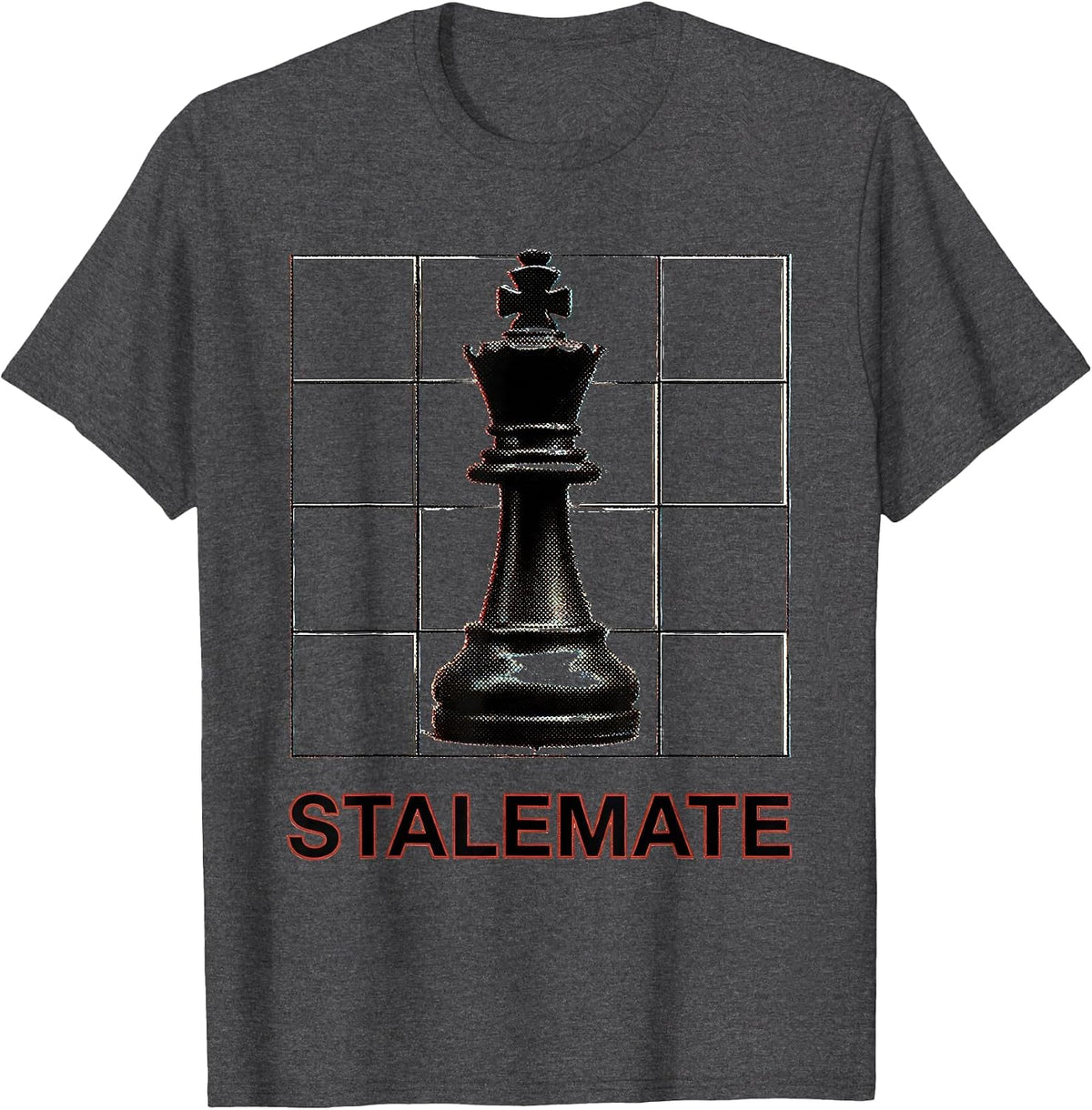 Men's Stalemate Funny Chess Player Board Game Lover Gift T-Shirt - Dark Heather Grey