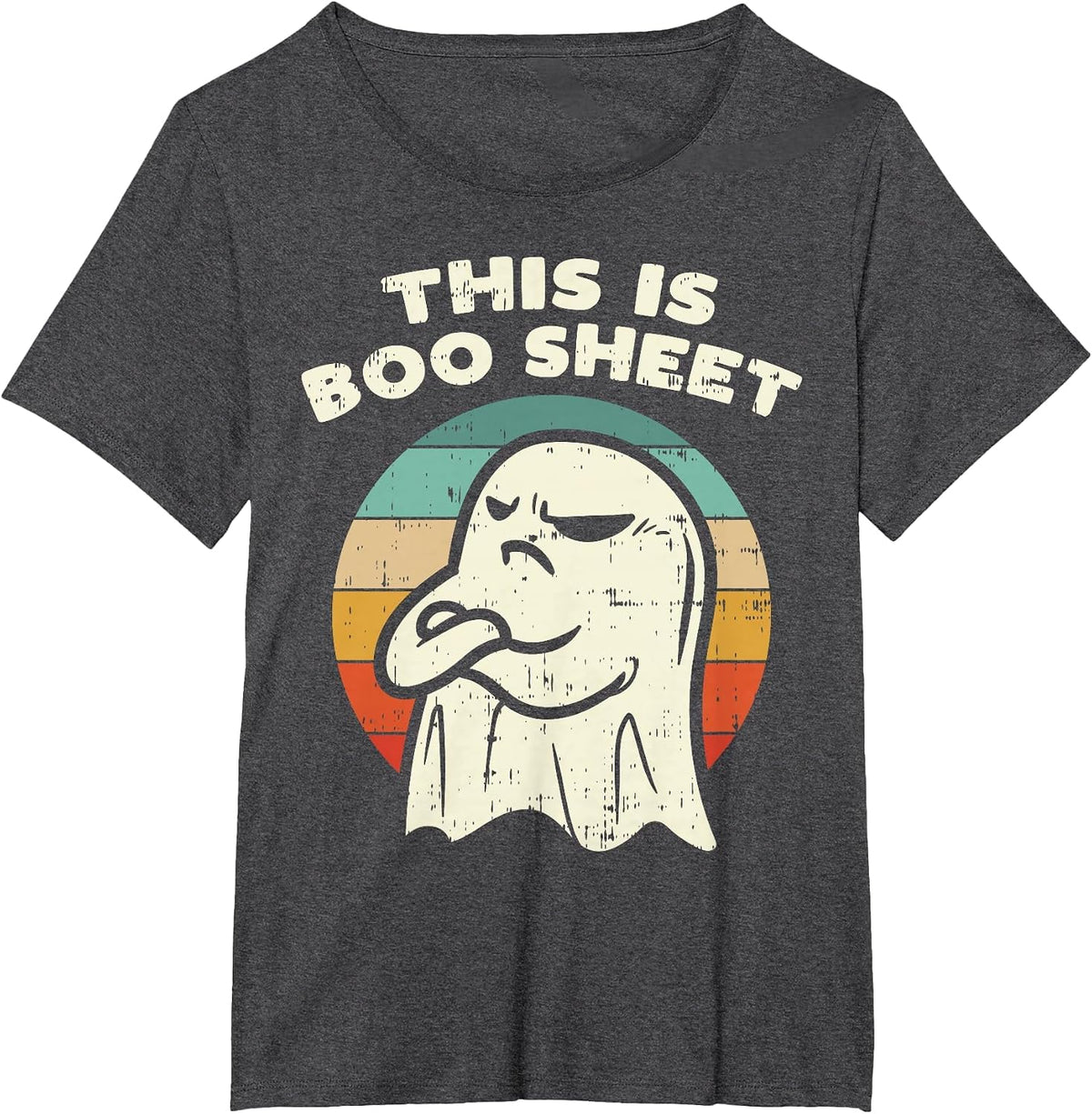 This is Boo Sheet Ghost Retro Halloween Costume Men Women T-Shirt - Dark Heather Grey