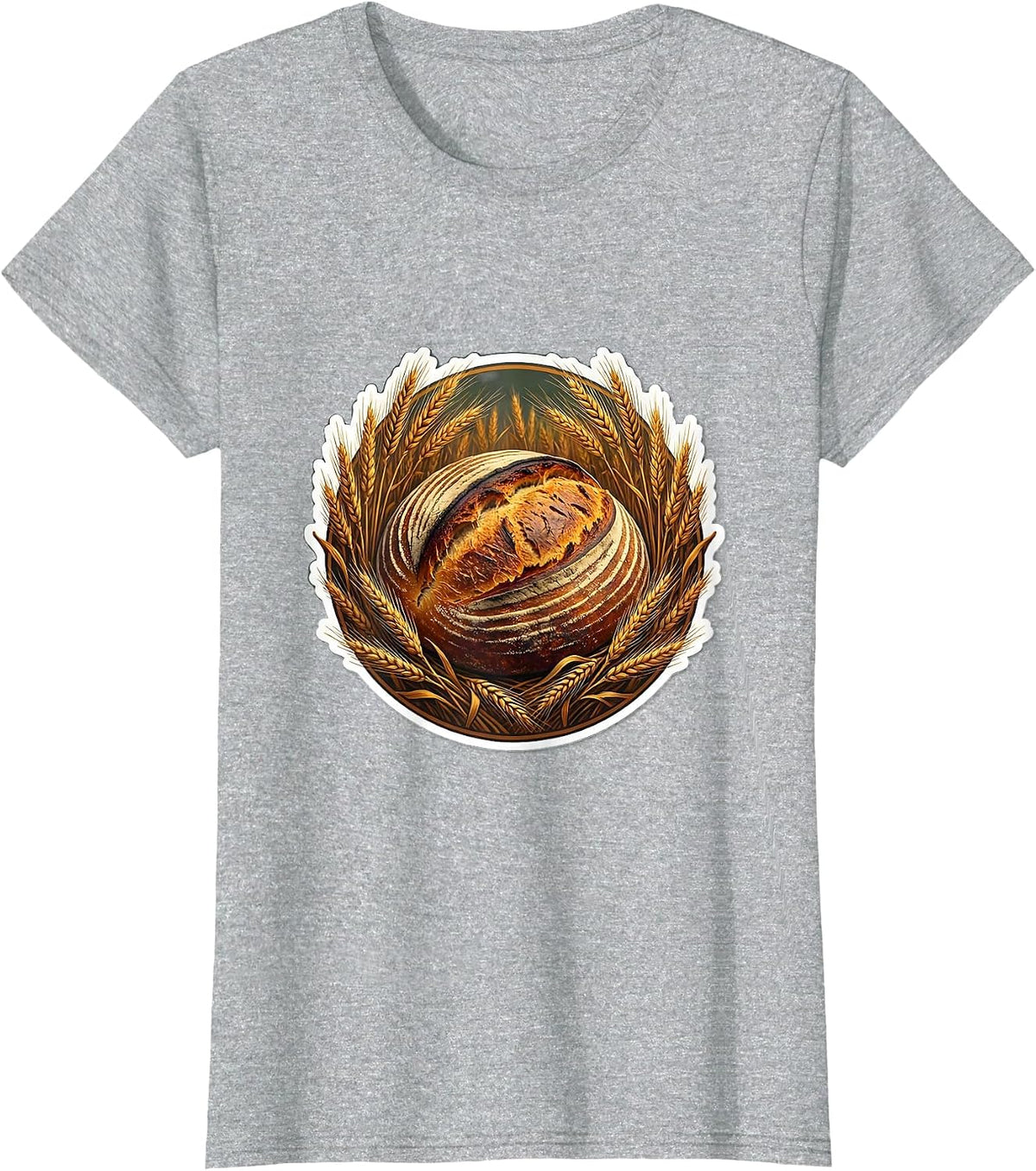 Women's In My Sourdough Era Wild Wheat Wrapped Loaf T-Shirt - Heather Grey