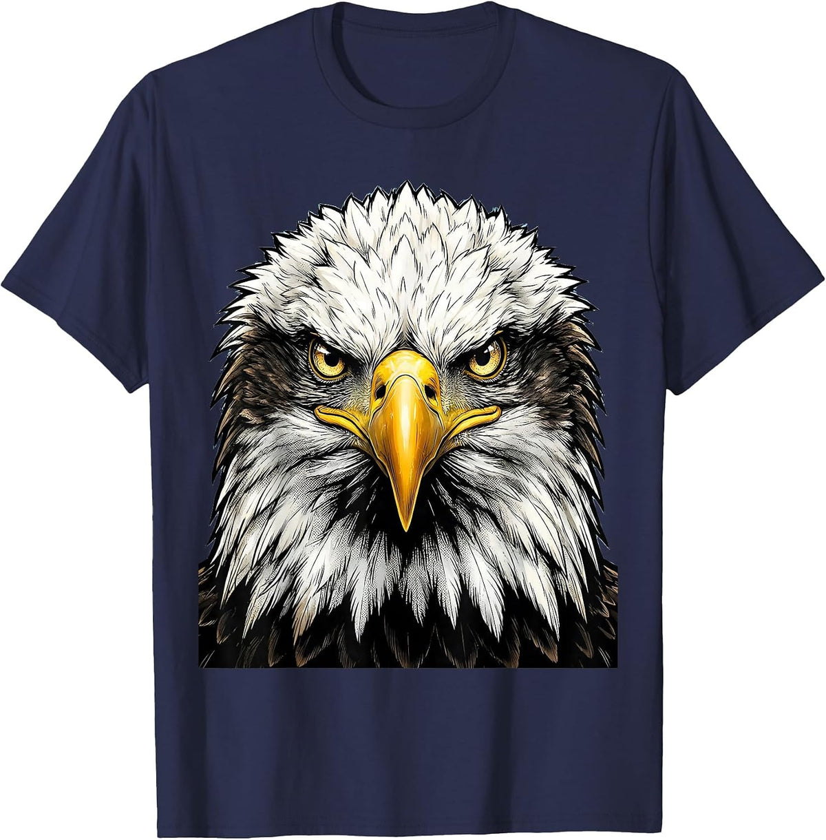 Bald Eagle Face Comic Book Kids Halloween Costume T-Shirt - Navy Blue