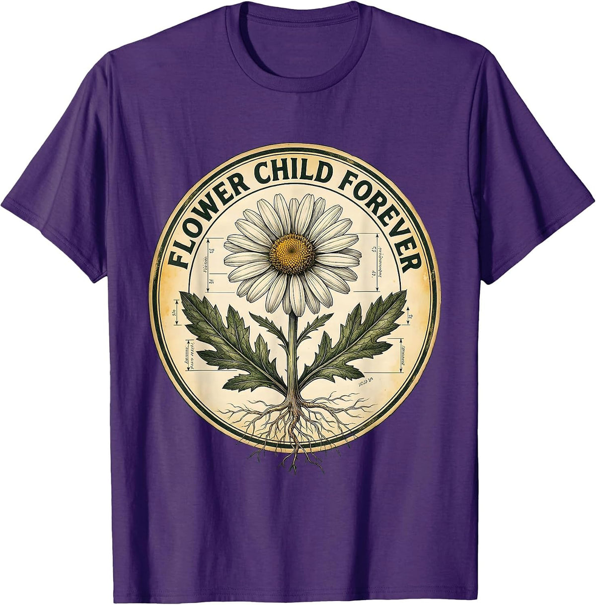 Men's Flower Child Forever Floral Boho Design T-Shirt - Purple