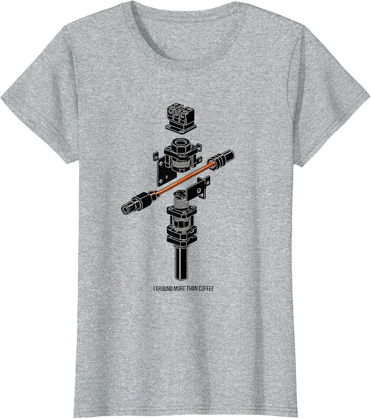 I Ground More Than Coffee Funny Electrician Trade Sarcastic T-Shirt - Heather Grey