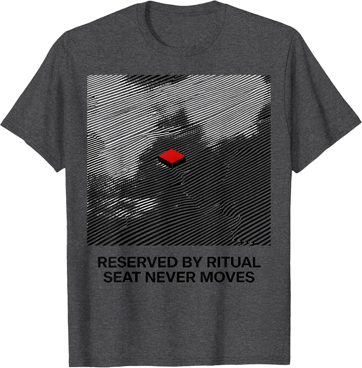 Men's Reserved By Ritual Seat Never Moves Funny Casino Gambling T-Shirt - Dark Heather Grey