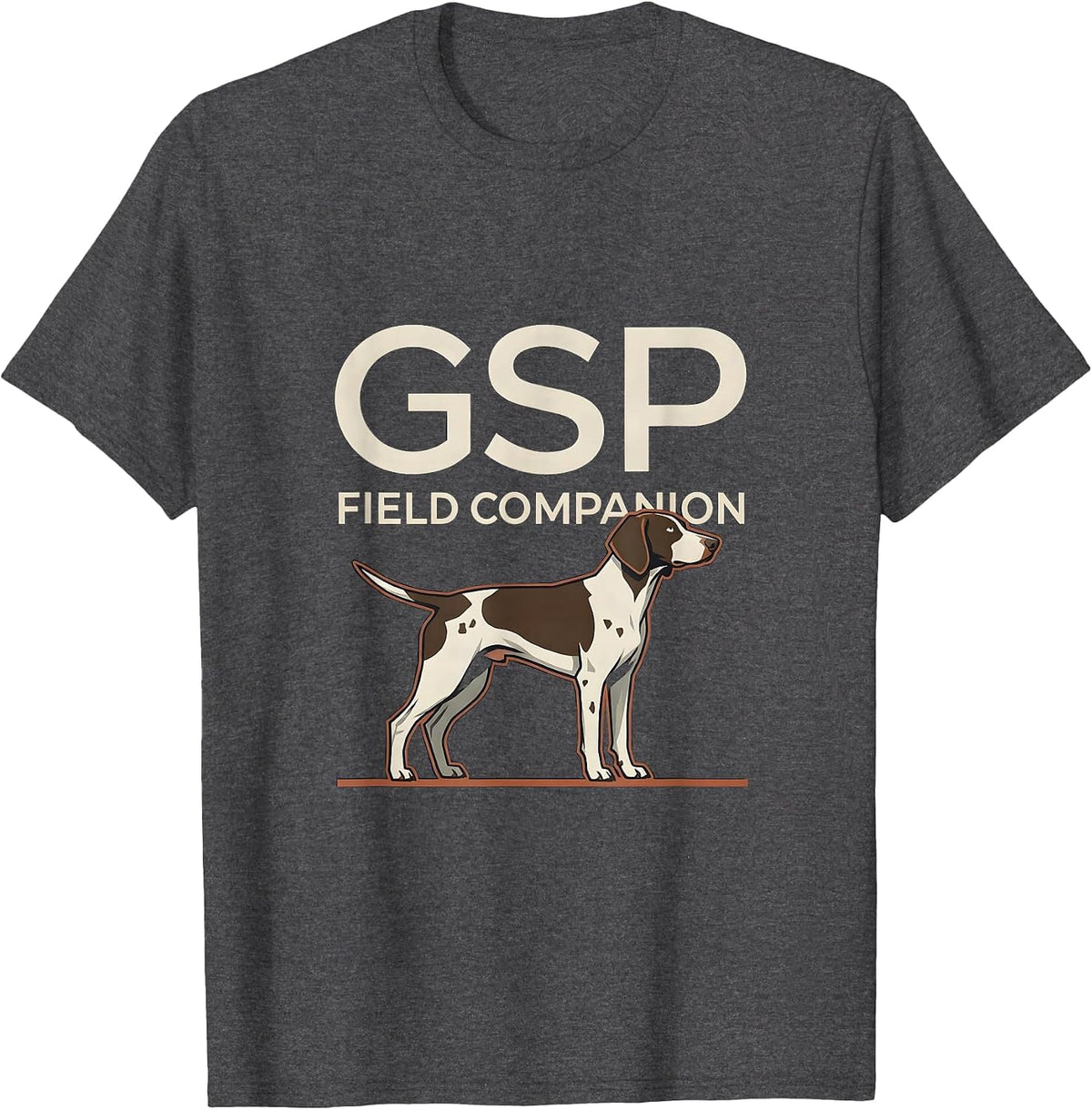 GSP Field Companion Funny German Shorthaired Pointer Dog T-Shirt - Dark Heather Grey