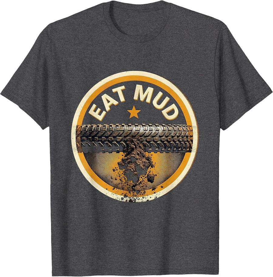 Men's Dirt Bike Tread Star Motocross Humor T-Shirt - Dark Heather Grey