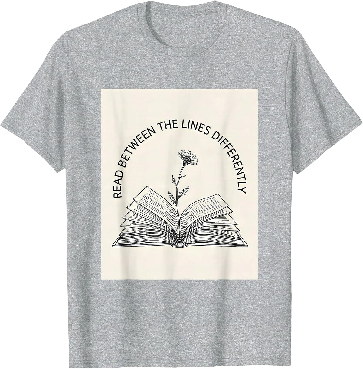 Men's Read Between The Lines Differently Dyslexia Awareness T-Shirt - Heather Grey