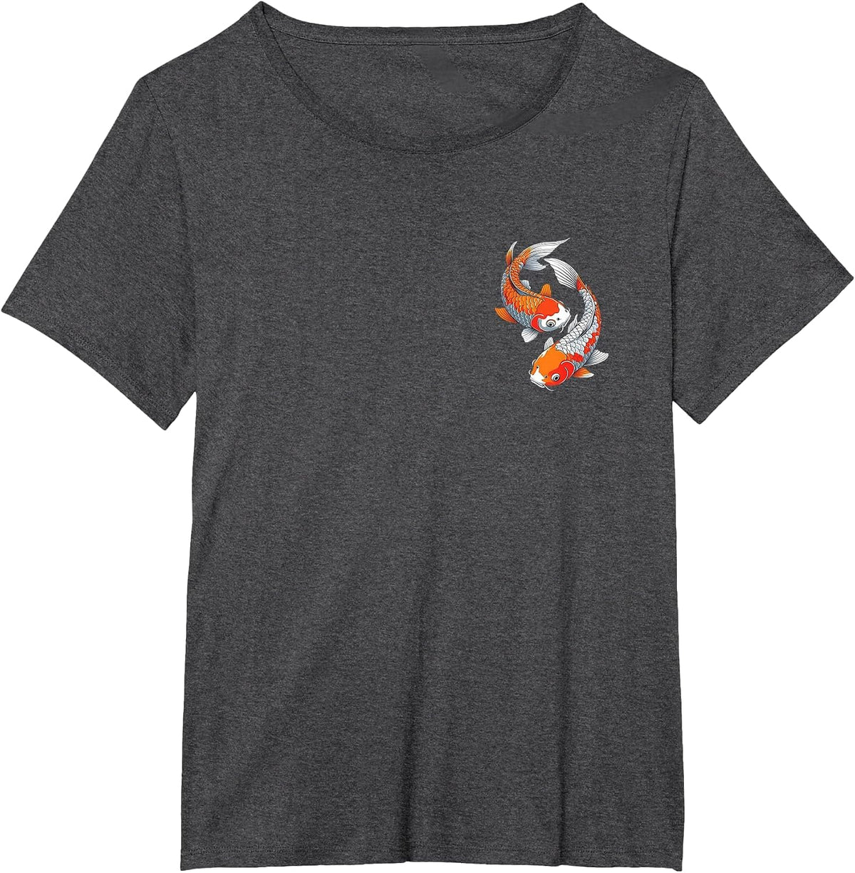 Japanese Koi Fish Yin Yang T-Shirt - Dark Heather Grey