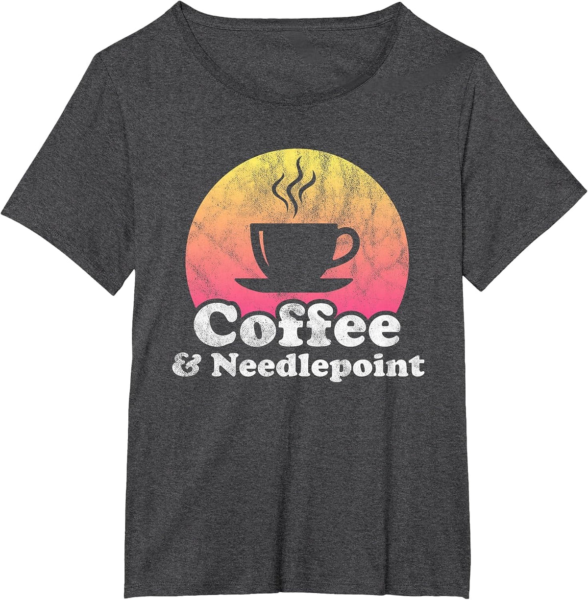 Coffee and Needlepoint T-Shirt - Dark Heather Grey