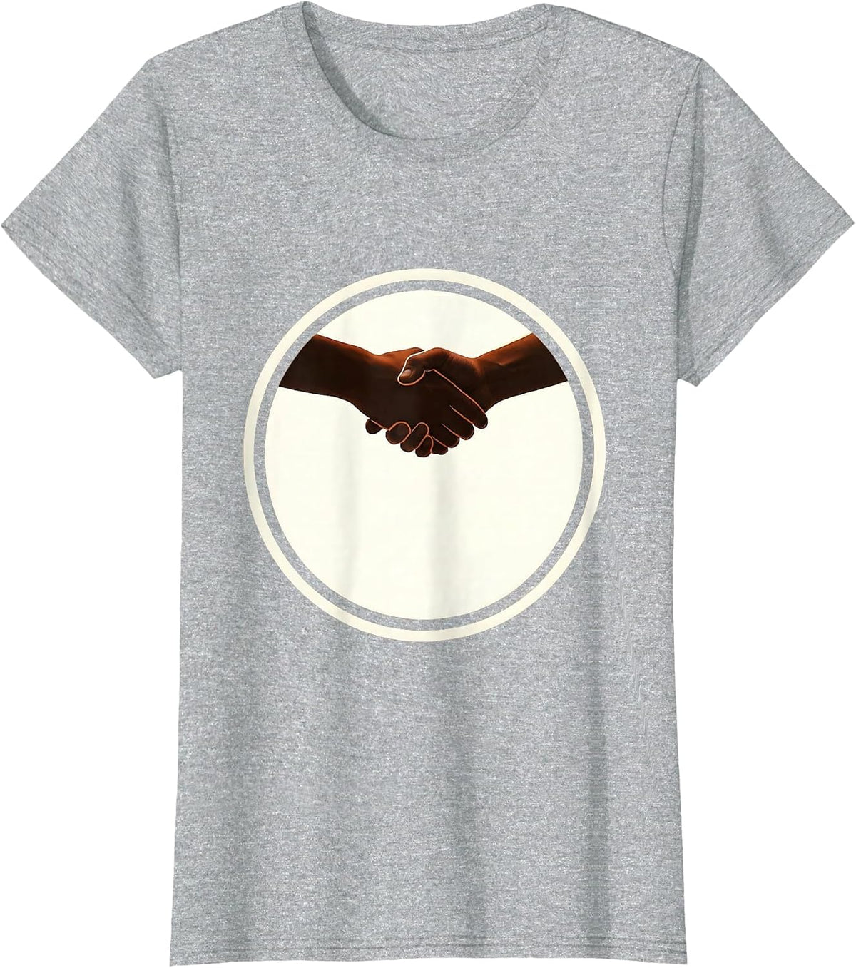 Human Rights Bridge of Clasped Hands Graphic T-Shirt - Heather Grey
