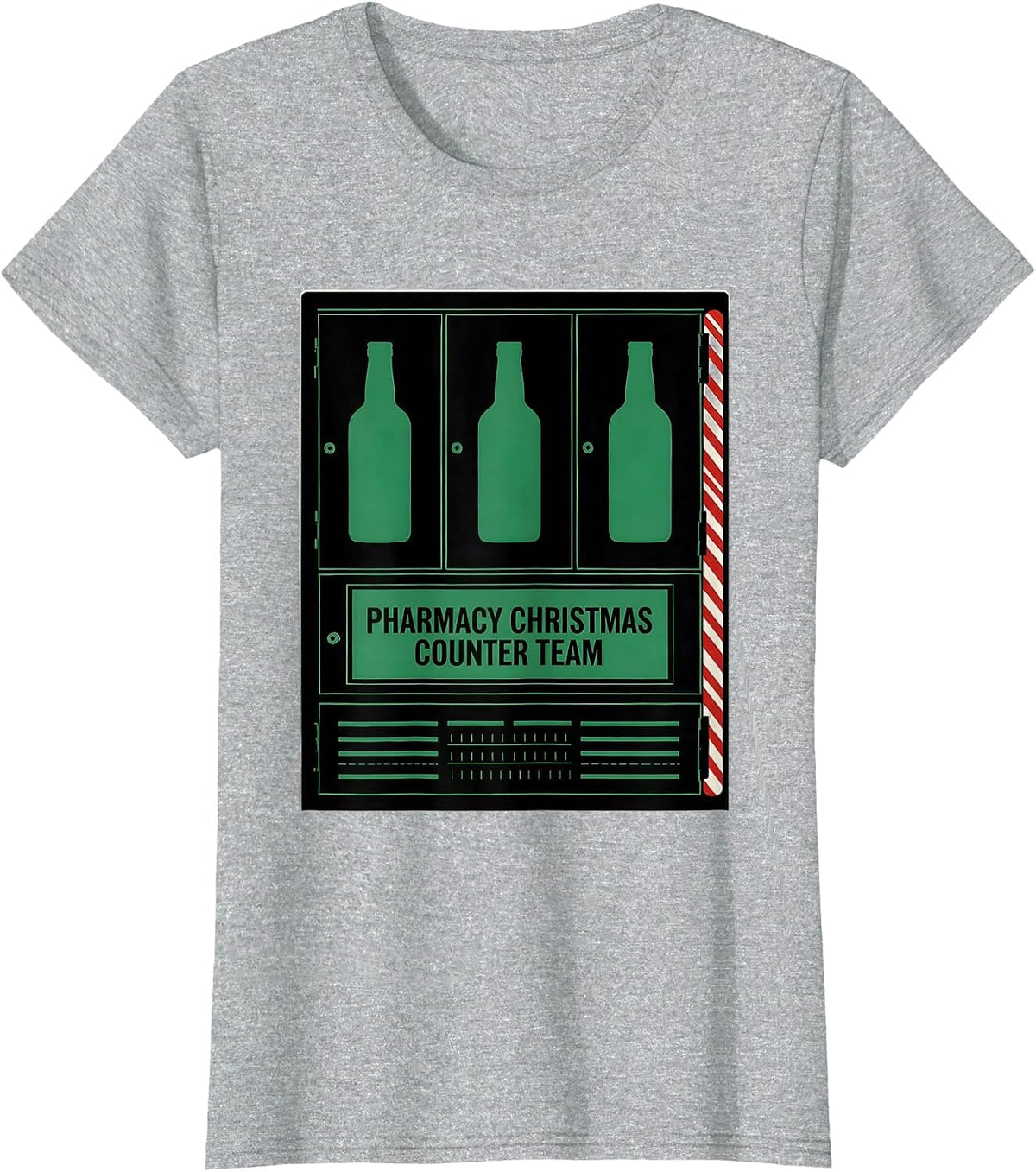 Women's Pharmacy Christmas Counter Team Funny Pharmacy Tech Squad T-Shirt - Heather Grey
