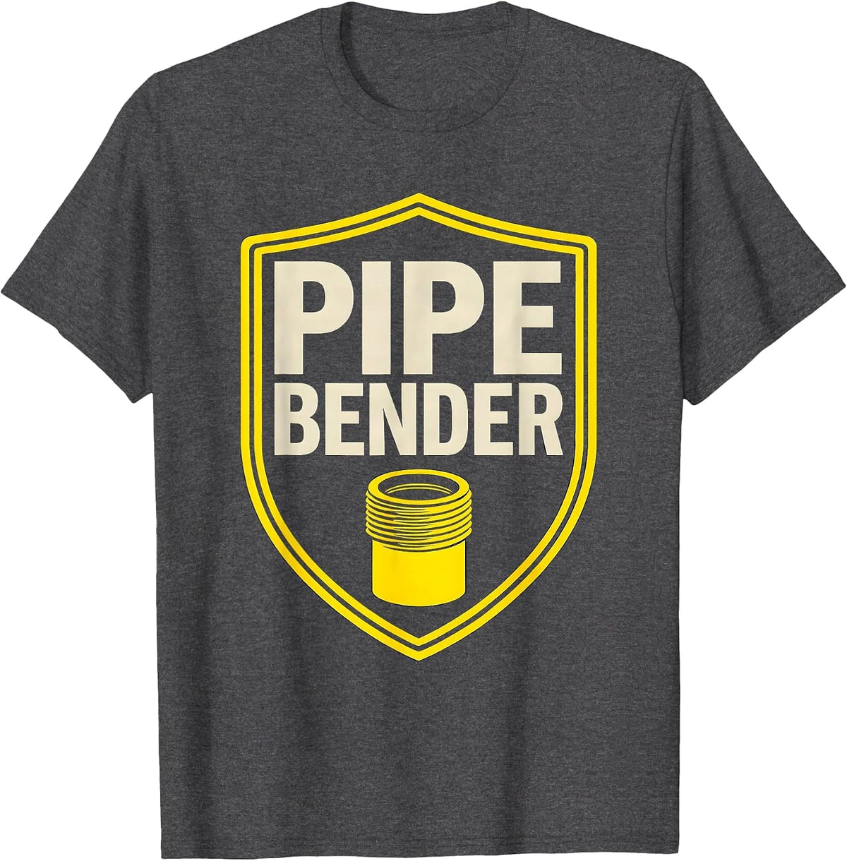 Men's Pipe Bender Funny Plumber Pipefitter Occupational Humor T-Shirt - Dark Heather Grey