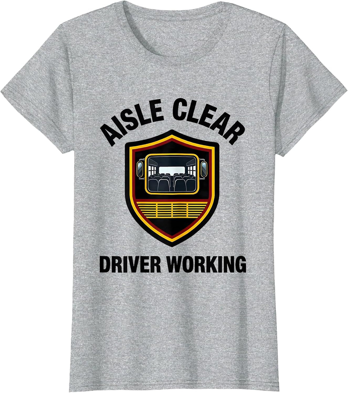 Women's Aisle Clear Driver Working Funny School Bus Driver Costume T-Shirt - Heather Grey