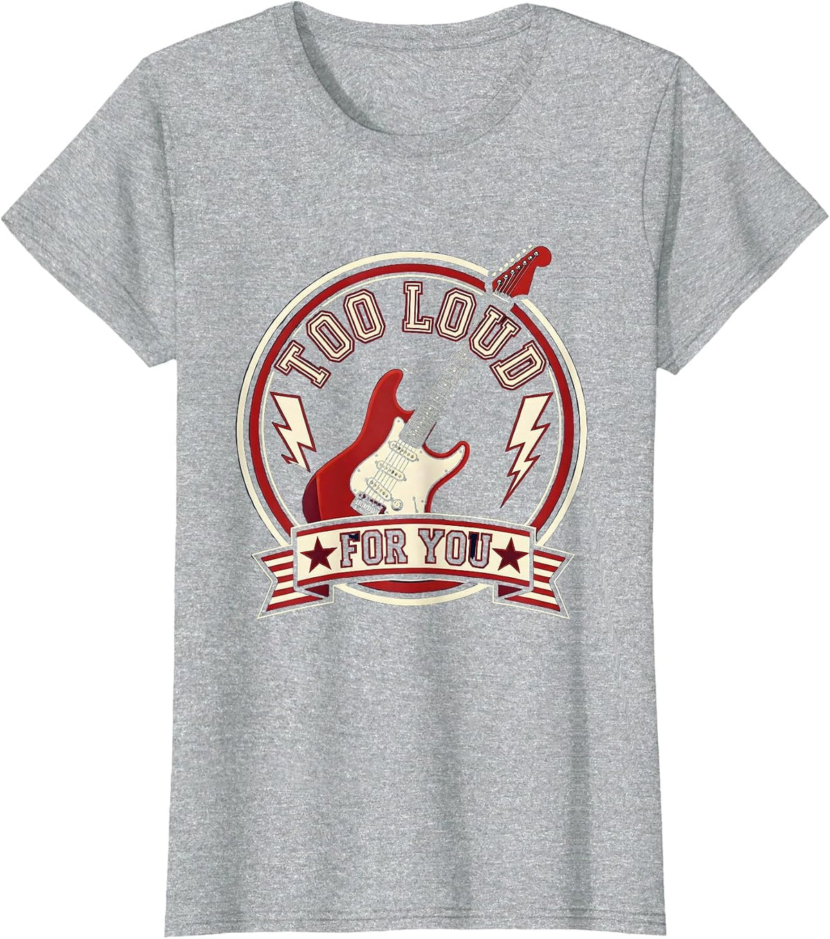 Too Loud For You 90s Band Rock Music Design T-Shirt - Heather Grey