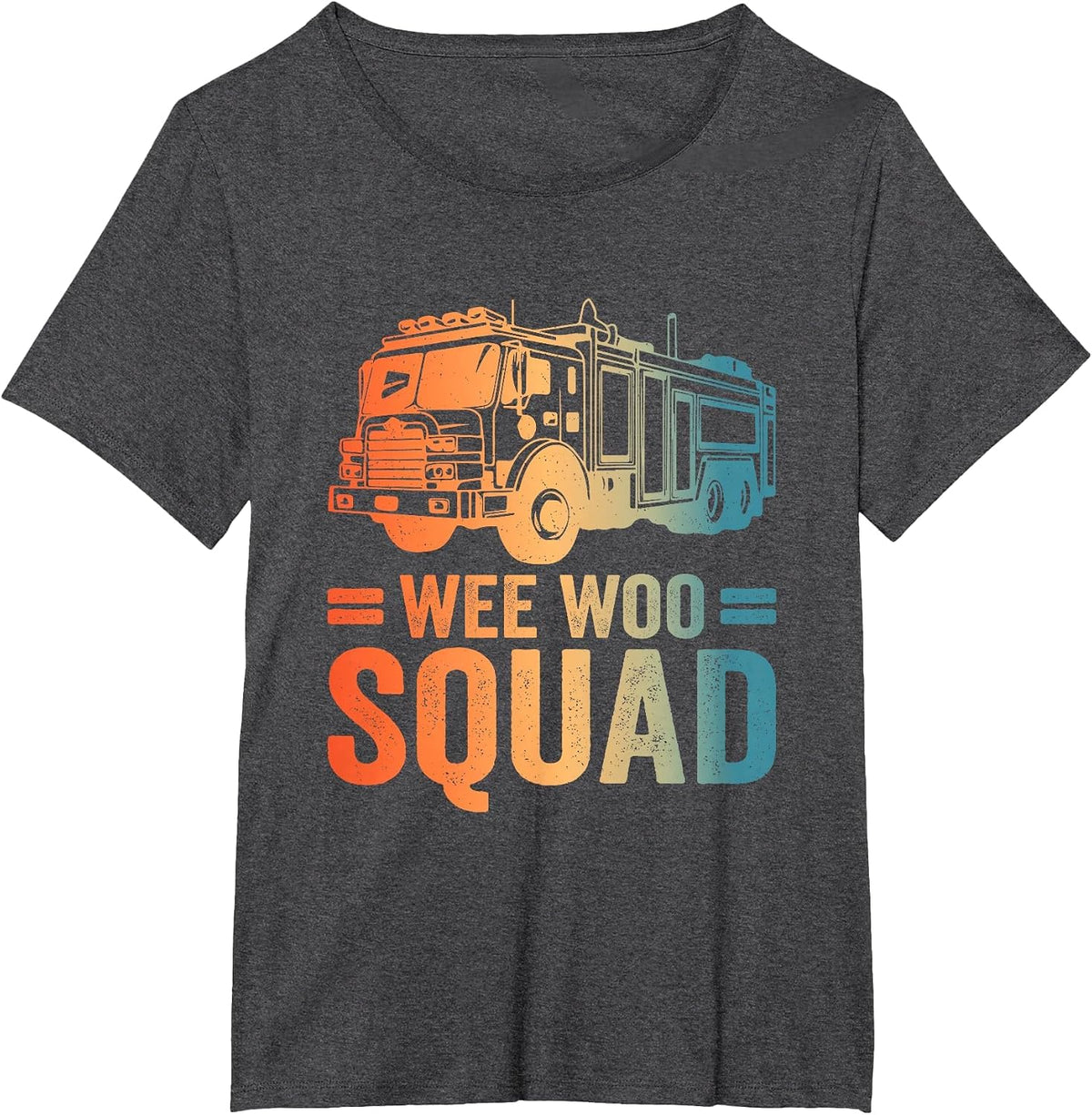 Funny Firefighter Shirt Men Women Kids Fire Truck Fireman T-Shirt - Dark Heather Grey