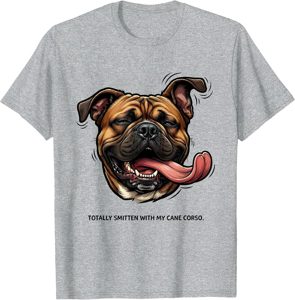 Men's Totally Smitten With My Cane Corso Funny Dog Owner Humor T-Shirt - Heather Grey